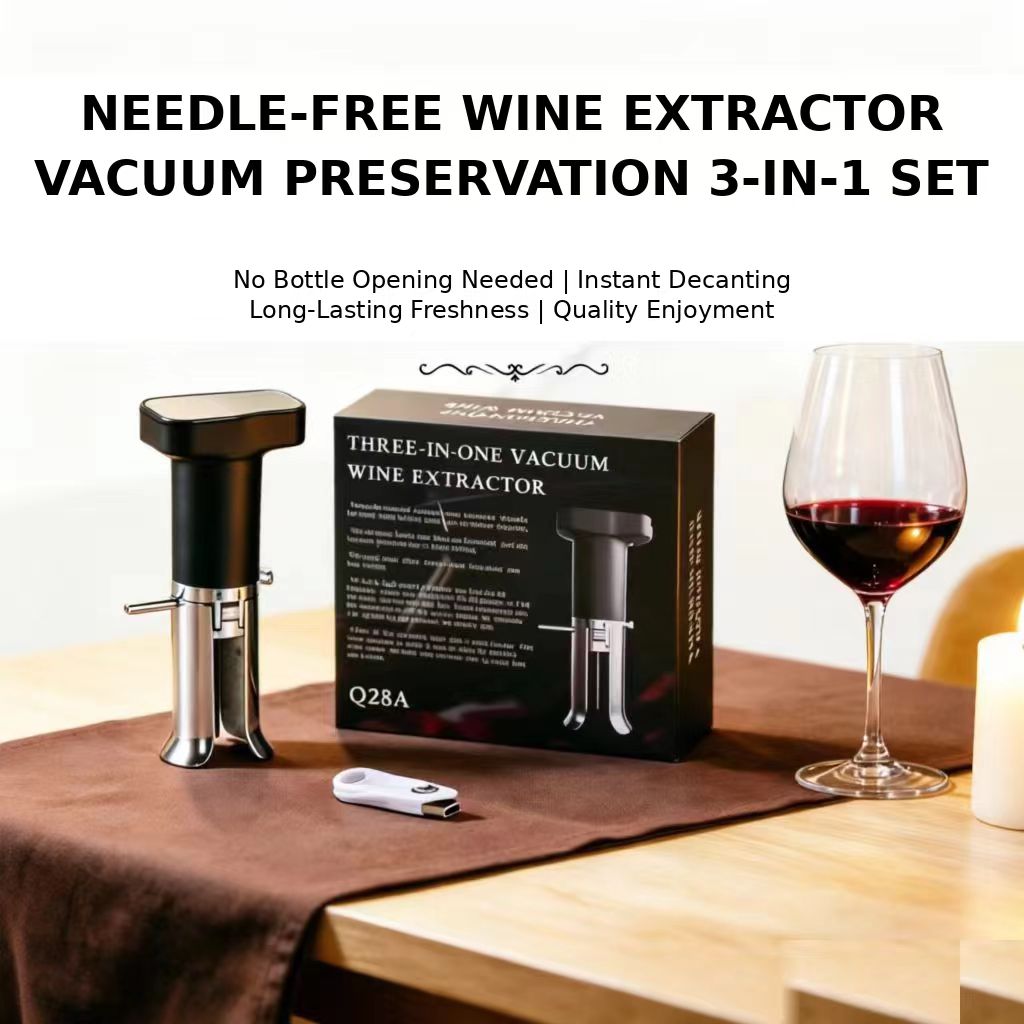 Wine Beer Opener - Wijnfleskurkentrekker, dopopener, keukenwijnextractor en vacuümconserveringskarafset -