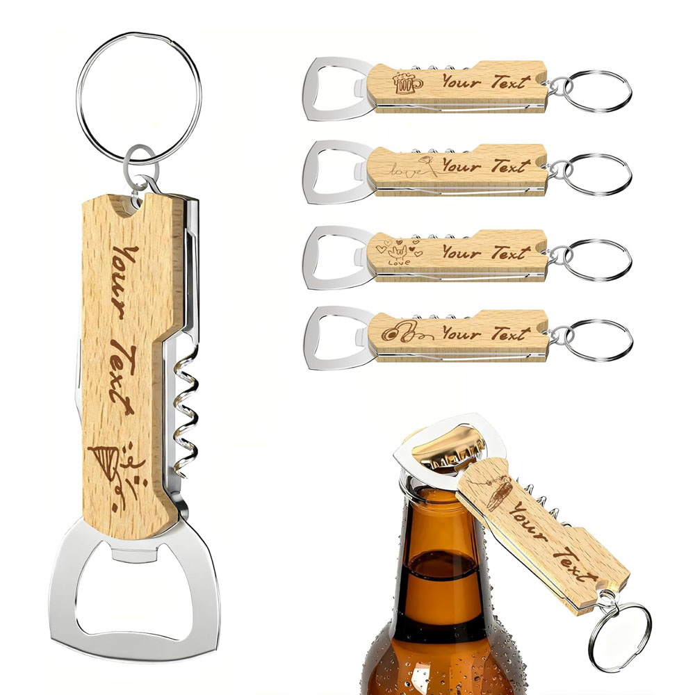 Wine Beer Opener - Op maat gegraveerd logo flesopener sleutelhanger