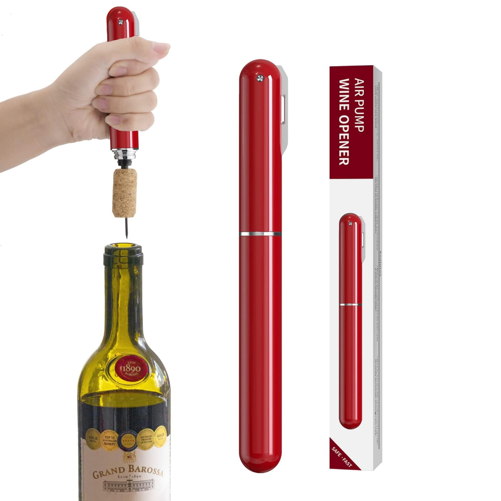 Wine Beer Opener - Handmatige luchtpomp wijnopener met foliesnijder 2-in-1