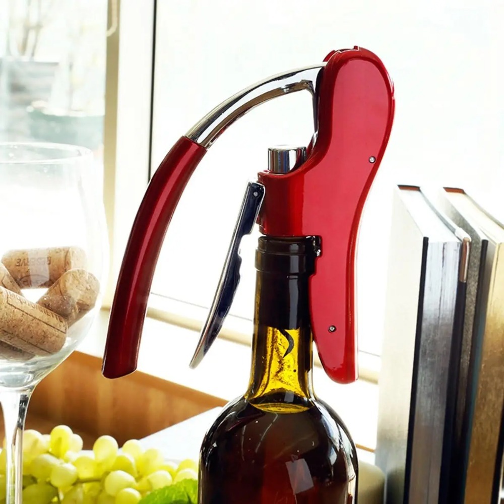 Wine Beer Opener - Professionele roestvrijstalen wijnopener obers kurkentrekker lederen