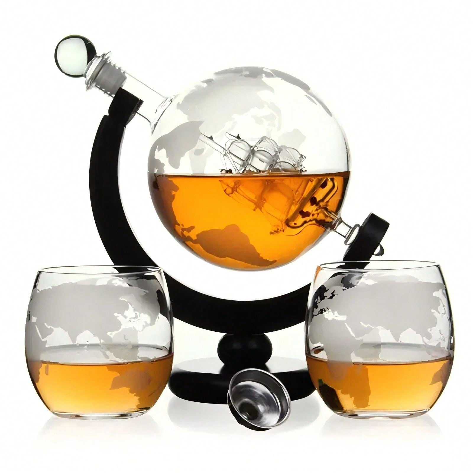 Decanter Aerator Set - Whiskykaraf Sferische Set Met 2 Geëtste