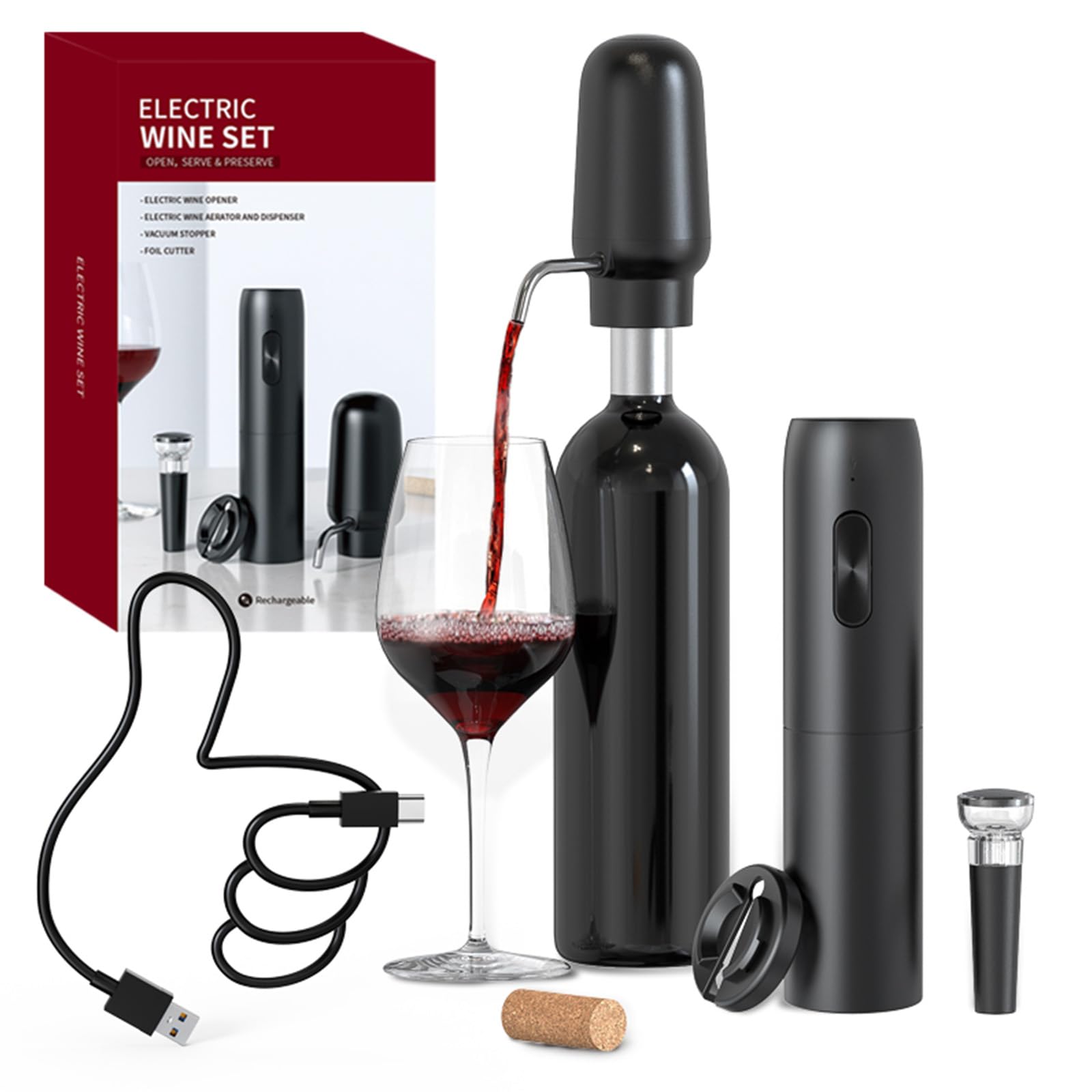 Intelligente elektrische wijnb - Decanter Aerator Set recensie en prijs