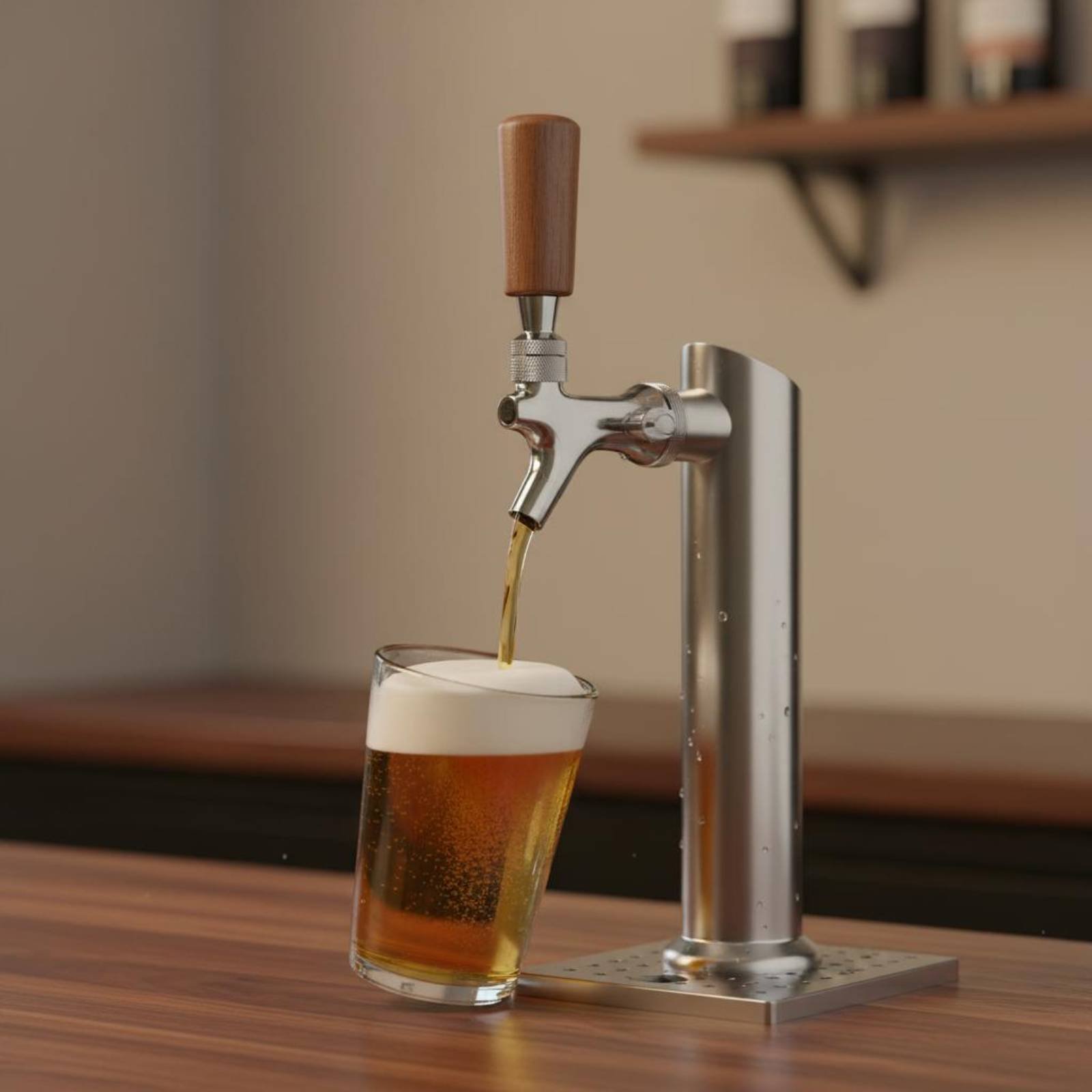 Korte houten biertapgreep van  - Wine Beer & More recensie en prijs