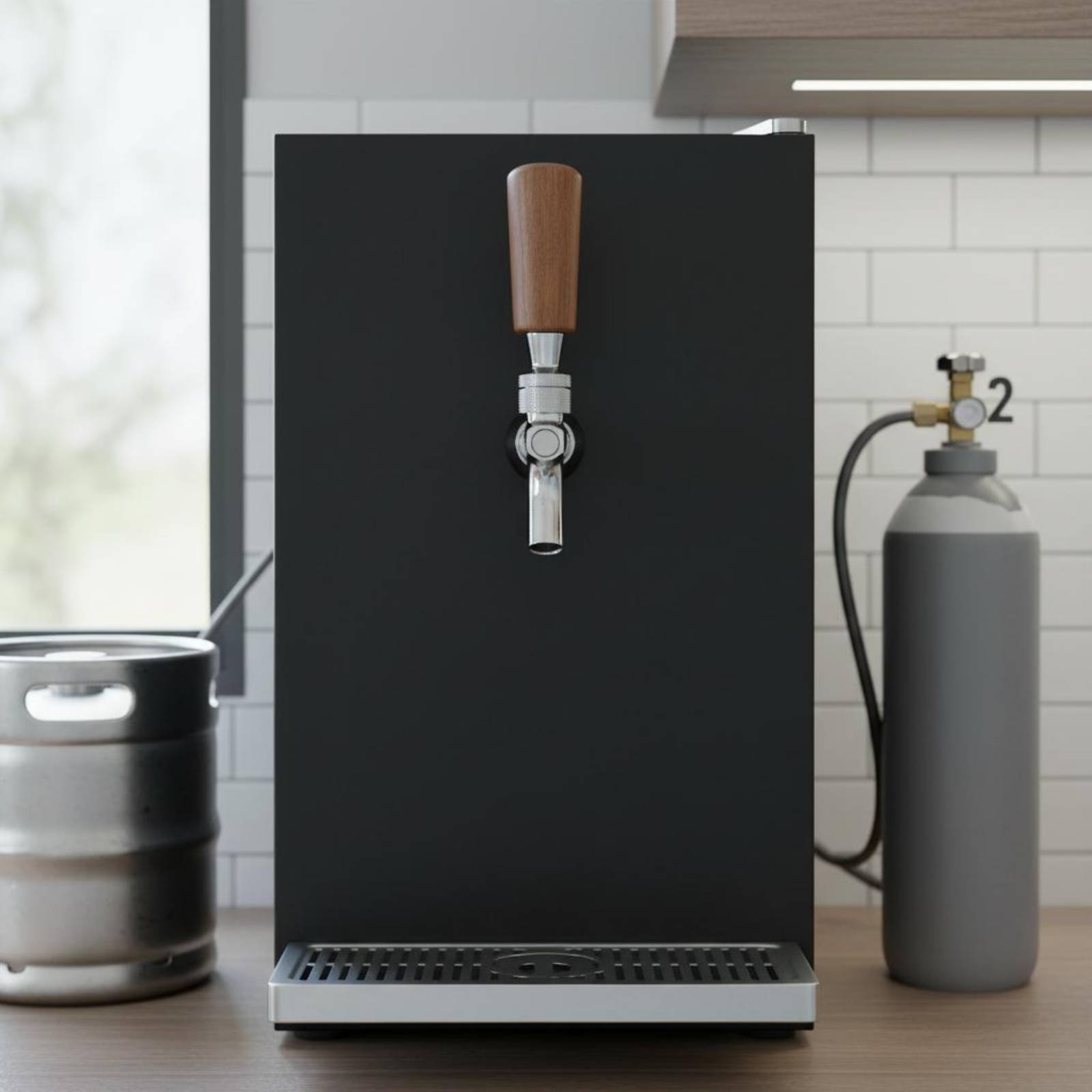 Korte houten biertapgreep van  - Wine Beer & More recensie en prijs