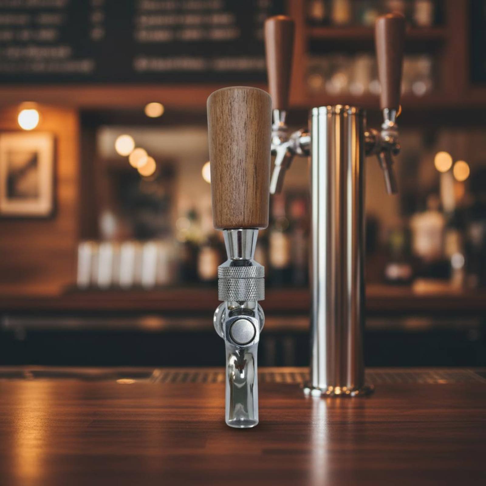 Korte houten biertapgreep van  - Wine Beer & More recensie en prijs